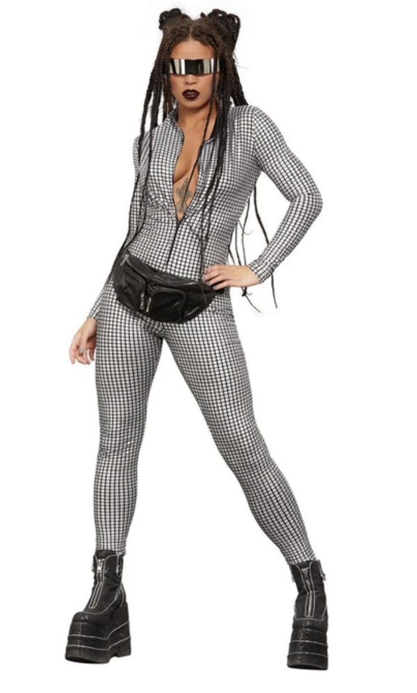 Fever Miss Whiplash Disco Holographic Costume